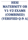 HESI MATERNITY OB V1-V2 EXAMS (COMBINED) (VERIFIED Q & A)