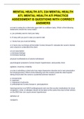 MENTAL HEALTH ATI, 334 MENTAL HEALTH ATI, MENTAL HEALTH ATI PRACTICE ASSESSMENT B QUESTIONS WITH CORRECT ANSWERS