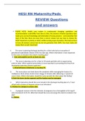 HESI RN Maternity/Peds REVIEW Questions and answers