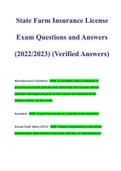 State Farm Estimatics Exam BUNDLE , STUDY QUESTIONS AND ANSWERS, TEST QUESTIONS ( ACTUAL TEST) ALL BUNDLED TOGETHER ( A+ GRADED 100% VERIFIED)