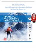 SOLUTION MANUAL for  Financial Accounting Fundamentals 8th Edition by john Wild All Chapters 1 - 13 covered ISBN: 9781260728606