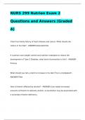 NURS 299 Nutrion Exam 2 Questions and Answers (Graded A)