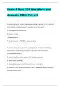 Exam 4 Nurs 299 Questions and Answers 100% Correct