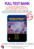 Test Bank For Pharmacotherapy: A Pathophysiologic Approach 10th Edition by Joseph T. DiPiro; Robert L. Talbert; Gary C. Yee; Gary R. Matzke; Barbara G. Wells; L. Michael Posey 9781259587481 Chapter 1-144 Complete Guide.
