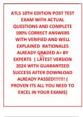 ATLS 10TH EDITION POST TEST EXAM WITH ACTUAL  QUESTIONS AND COMPLETE 100% CORRECT ANSWERS WITH VERIFIED AND WELL EXPLAINED  RATIONALES   ALREADY GRADED A+ BY EXPERTS  | LATEST VERSION 2024 WITH GUARANTEED SUCCESS AFTER DOWNLOAD  ALREADY PASSED!!!!!!! ( PR