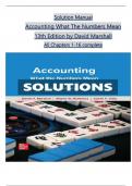 Solution Manual Accounting What The Numbers Mean 13th Edition by David Marshall All Chapters 1-16 complete ISBN: 9781265051563