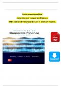 Solution Manual for Principles of Corporate Finance 14th Edition by Richard Brealey, Stewart Myers, Franklin Allen and Alex Edmans (All Chapter 1 - 34) | , Complete Solution |Grade A+.