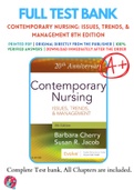 Test Banks For Contemporary Nursing: Issues, Trends, & Management 8th Edition by Barbara Cherry; Susan R. Jacob, 9780323554206, Chapter 1-63 Complete Guide