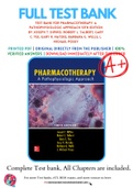 Test Bank For Pharmacotherapy: A Pathophysiologic Approach 10th Edition by Joseph T. DiPiro; Robert L. Talbert; Gary C. Yee; Gary R. Matzke; Barbara G. Wells; L. Michael Posey 9781259587481 Chapter 1-144 Complete Guide 