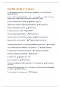 Dental nurse 315 exam Questions + Answers Graded A+