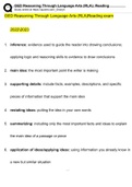 GED Reasoning Through Language Arts (RLA) Reading Test Questions and Answers (2022/2023) (Verified Answers)