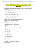 NUR2407 - Dose Calculation Exam Q’s and A’s