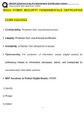 iSACA Cybersecurity Fundamentals Certification Exam 2024 Questions and Answers (2024/2025) (Verified Answers)