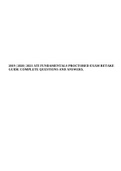 2019 | 2020 | 2021 ATI FUNDAMENTALS PROCTORED EXAM RETAKE GUIDE COMPLETE QUESTIONS AND ANSWERS. 