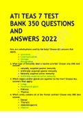 ATI TEAS 7 TEST BANK350 QUESTIONS ANDANSWERS 2022