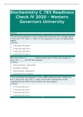 Biochemistry C 785 Readiness Check IV 2020