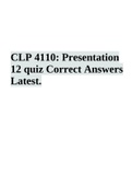 CLP 4110: Presentation 12 quiz Correct Answers Latest.