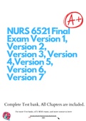 NURS 6521 Final Exam Version 1, Version 2, Version 3, Version 4,Version 5, Version 6, Version 7