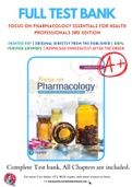 Test Bank for Focus on Pharmacology Essentials for Health Professionals 3rd edition By Jahangir Moini Chapter 1-40 Complete Guide A+