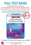 Test Bank For Stahl's Essential Psychopharmacology 5th Edition Neuroscientific Basis and Practical Applications By Stephen M. Stahl 9781108838573 Chapter 1-13 Complete Guide .