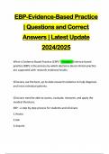 EBP-Evidence-Based Practice | Questions and Correct Answers | Latest Update 2024/2025