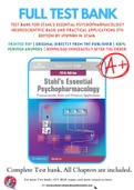 Test Bank For Stahl's Essential Psychopharmacology Neuroscientific Basis and Practical Applications 5th Edition by Stephen M. Stahl 9781108838573 Chapter 1-14 Complete Guide.