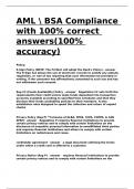 AML BSA Compliance with 100- correct answers(100- accuracy).