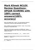 Mark Klimek NCLEX Review Questions APGAR SCORING with 100- correct answers