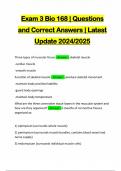 Exam 3 Bio 168 | Questions and Correct Answers | Latest Update 2024/2025