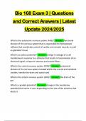 Bio 168 Exam 3 | Questions and Correct Answers | Latest Update 2024/2025