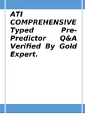 ATI COMPREHENSIVE Typed Pre-Predictor Questions and answers Rated A