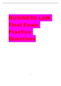 BUSINESS LAW Final Exam Practice Questions