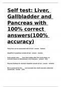 Self test Liver, Gallbladder and Pancreas with 100- correct answers(100- accuracy)