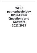  WGU pathophysiology D236-Exam Questions and Answers 2022-2023