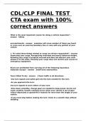 CDL CLP FINAL TEST CTA exam with 100- correct answers.