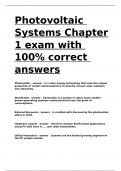 Photovoltaic Systems Chapter 1 exam with 100- correct answer