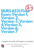 NURS 6521 Final Exam Version 1, Version 2, Version 3, Version 4,Version 5, Version 6, Version 7