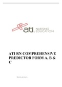 ATI RN COMPREHENSIVE PREDICTOR FORM A, B & C Questions and Answers