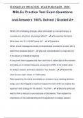 MBLEx Practice Test Exam Questions and Answers 100% Solved | Graded A+