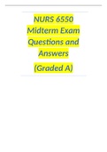 NURS 6550 Midterm Exam Questions and Answers (Graded A) 	