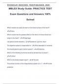 MBLEX Study Guide: PRACTICE TEST Exam Questions and Answers 100% Solved