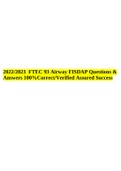 2022/2023 FTEC 93 Airway FISDAP Questions & Answers 100%Correct/Verified Assured Success.