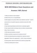 MCB 2050 Midterm Exam Questions and Answers 100% Solved