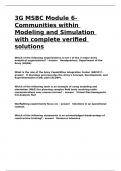 3G MSBC Module 6- Communities within Modeling and Simulation with complete verified solutions