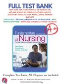 Test Bank For Fundamentals of Nursing The Art and Science of Person-Centered Care 9th Edition by Carol Taylor; Pamela Lynn; Jennifer Bartlett 9781496362179 Chapter 1 - 46 Complete Guide.