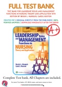 Test Bank For Leadership Roles and Management Functions in Nursing Theory and Application 10th Edition by Bessie L. Marquis, Carol Huston 9781975139216 Chapter 1-25 Complete Guide.