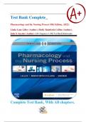 Test Bank Complete; Pharmacology and the Nursing Process 10th Edition, (2022) Lilley, Rainforth Collins & Snyder. All Chapters 1-58| Verified| Rationale