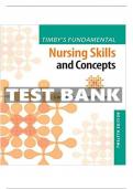 Test Bank - Timbys Fundamental Nursing skills and Concepts 12Ed. by Loretta A Donnelly-Moreno . COMPLETE, Elaborated and Latest Test Bank . ALL Chapters Included 1-38