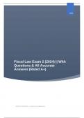 Fiscal Law Exam 2 (2024) || With Questions & All Accurate Answers (Rated A+)