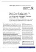 Opioid Prescribing for Acute Pain Management in Children and Adolescents in Outpatient Settings: Clinical Practice Guideline